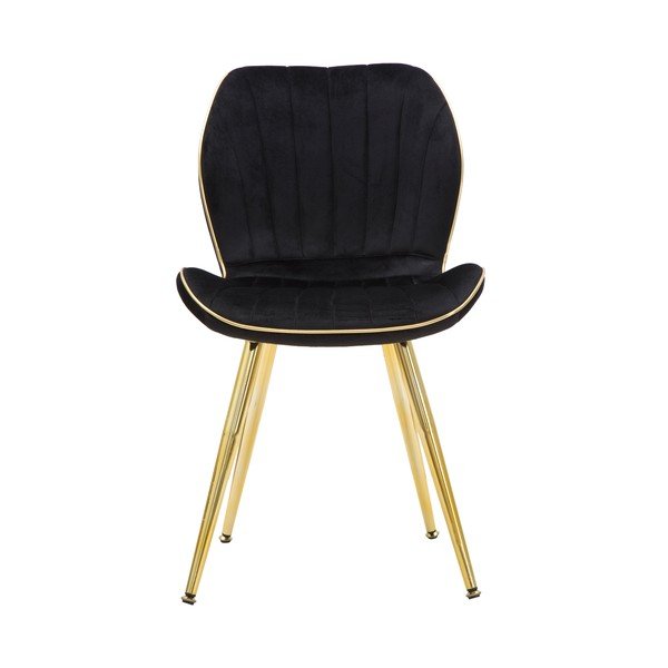 Súprava 2 čiernych polstrovaných jedálenských stoličiek Mauro Ferretti Paris-image-2