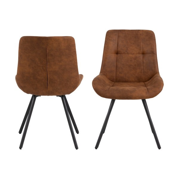 Hnedé jedálenské stoličky v súprave 2 ks Waylor – Actona-image-3