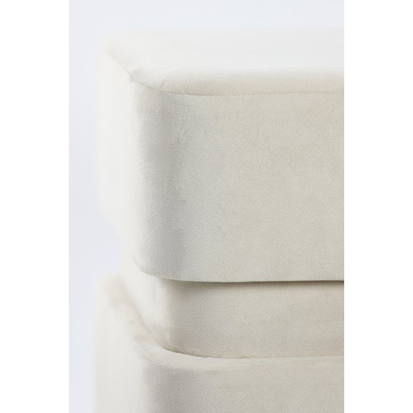 Krémový zamatový taburet Piazza – Light & Living-image-3