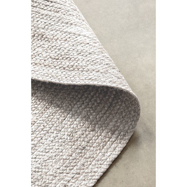 Biely obojstranný/ručne tkaný jutový okrúhly koberec ø 140 cm Braided – Hanse Home-image-4