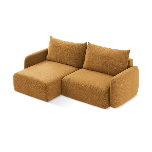 Oranžová rozkladacia/s úložným priestorom rohová pohovka (ľavý roh) Kalena – Makamii-image-4