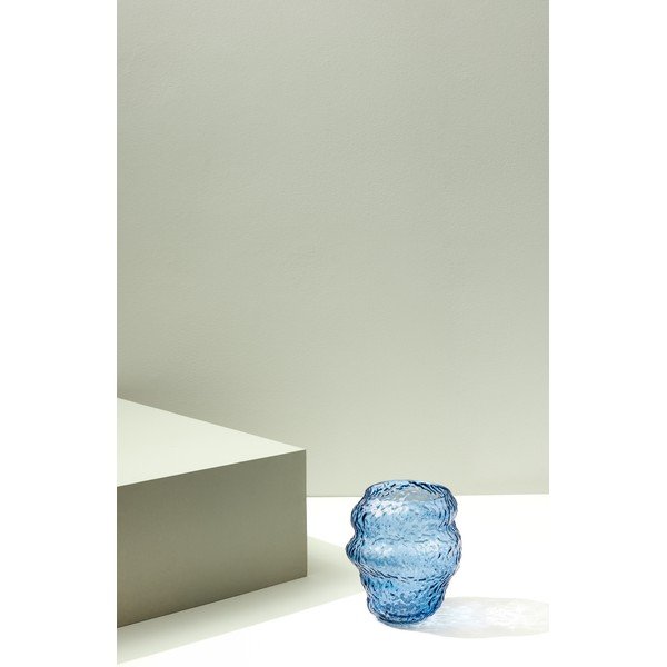 Svetlomodrá sklenená ručne vyrobená váza (výška 18 cm) Aurora – Hübsch-image-3