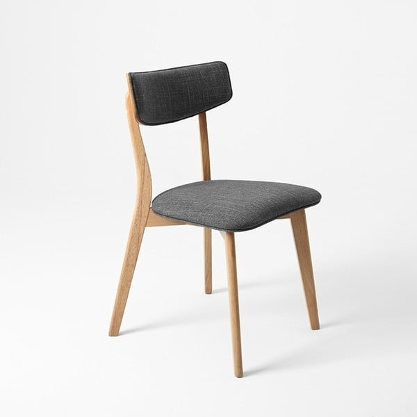Sivá stolička s dubovými nohami Tone Soft