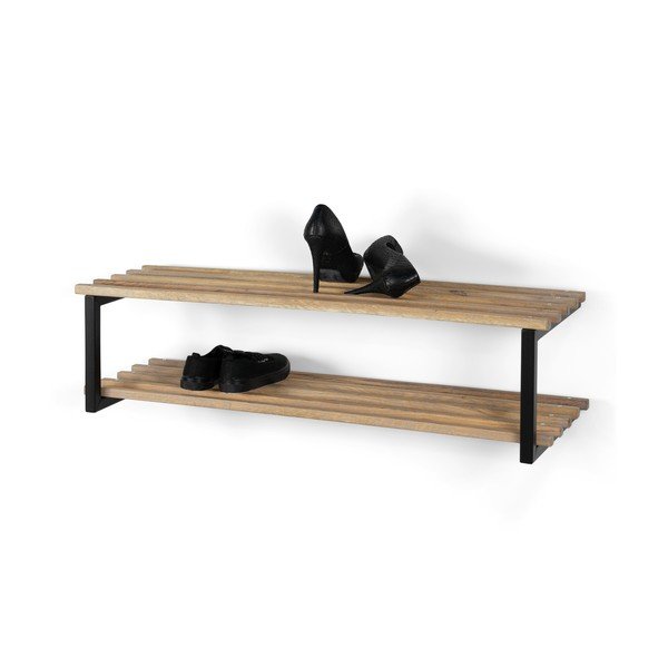 Čierna/v prírodnej farbe kovová závesná skrinka na topánky 100x26x34 cm Marco – Spinder Design