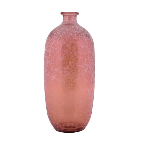 Ružová váza z recyklovaného skla Ego Dekor Napoles, výška 45 cm