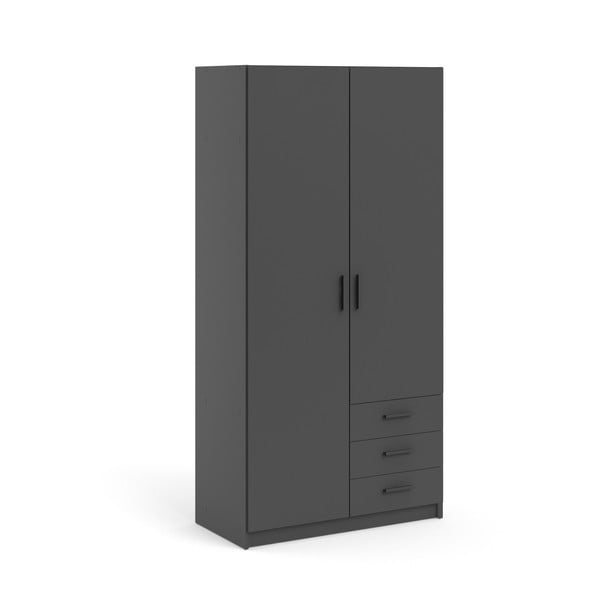 Tmavosivá šatníková skriňa 99x200 cm Sprint – Tvilum-image-3