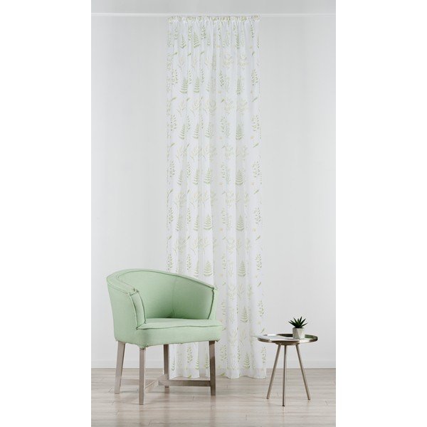 Bielo-zelená záclona 140x245 cm Caledonia – Mendola Fabrics-image-1
