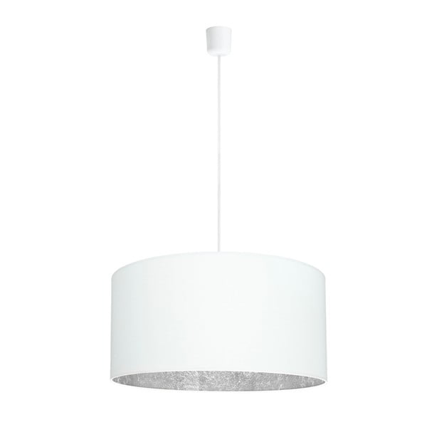 Biele stropné svietidlo s detailom v striebornej farbe Sotto Luce Mika, Ø 50 cm