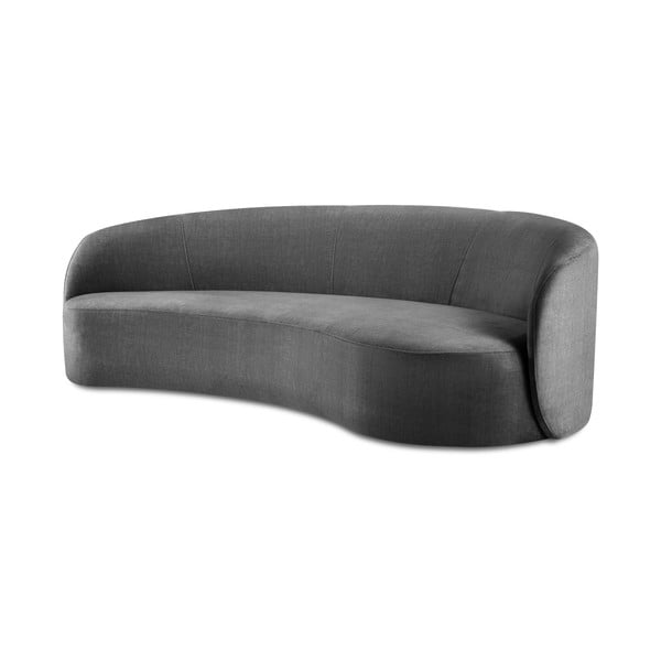 Sivá zamatová asymetrická pohovka Mazzini Sofas Debbie, pravá-image-2