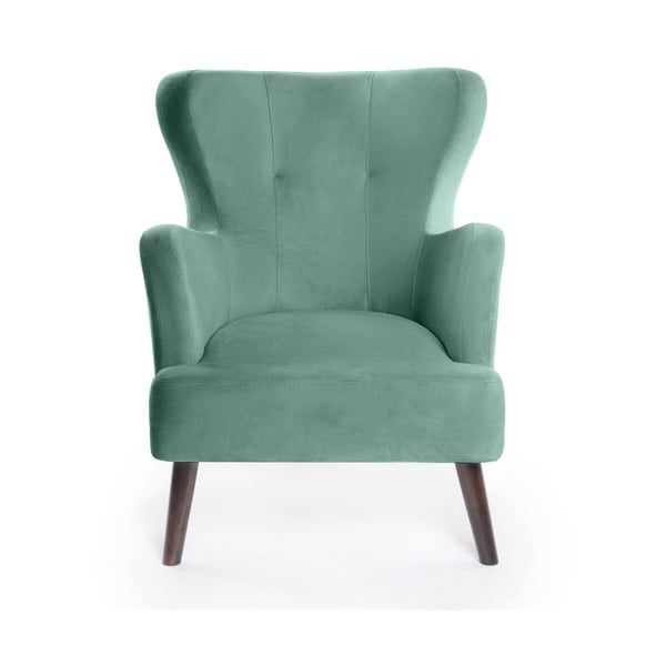 Zamatové kreslo ušiak v mentolovej farbe Noemye – Bonami Selection-image-2