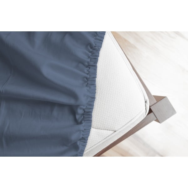 Modrá napínacia flanelová plachta 90x200 cm – Good Morning-image-1