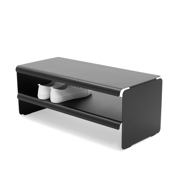 Čierna oceľová skrinka na topánky 71,5x28x31 cm Linea – Spinder Design-image-4