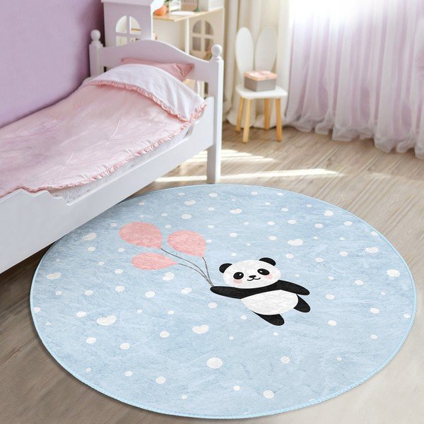 Svetlomodrý detský koberec ø 80 cm Comfort – Mila Home-image-1