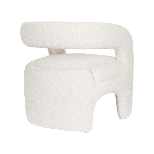 Biele kreslo z textílie buklé Nova – White Label-image-4