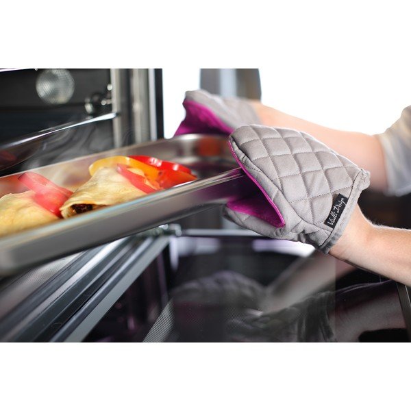 Fialovo-sivá bavlnená chňapka so silikónom Vialli Design-image-1