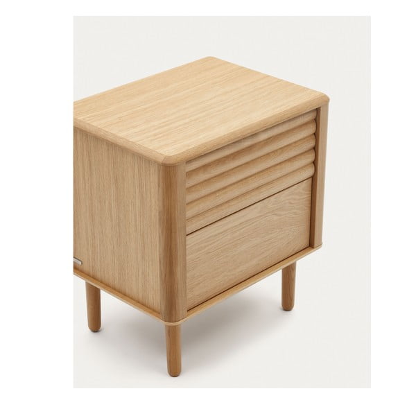 Nočný stolík v dekore duba v prírodnej farbe Lenon – Kave Home-image-4