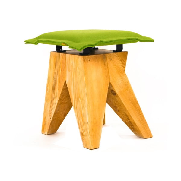 Drevená stolička Low, zelená