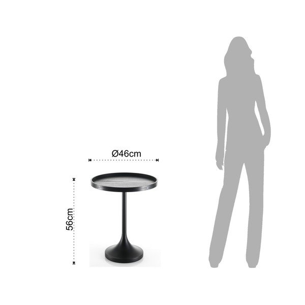 Černý konferenčný stolík Tomasucci Ambrogio, Ø 46 cm-image-1