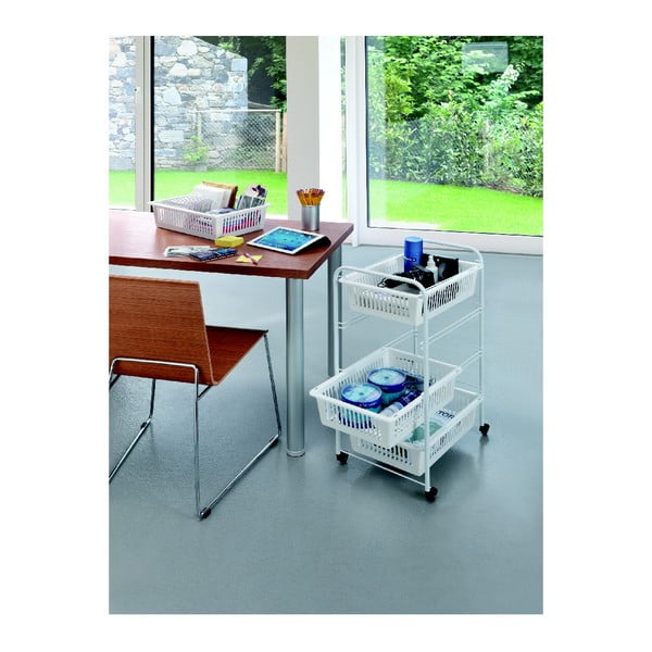 Pojazdný regál so 4 košíkmi Metaltex India, dĺžka 35 cm-image-4