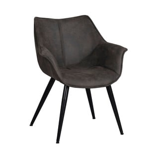 Čierna stolička s čiernym kovovým podnožím Rowico Echo