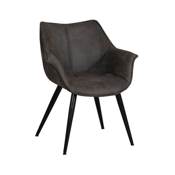 Čierna stolička s čiernym kovovým podnožím Rowico Echo