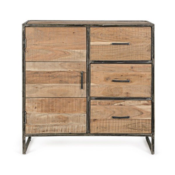 Komoda z masívu akácie v prírodnej farbe 90x90x40 cm Elmer – Bizzotto-image-2