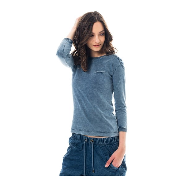 Bavlnené tričko farbené indigom Lull Loungewear Genes New Style, veľ. XS