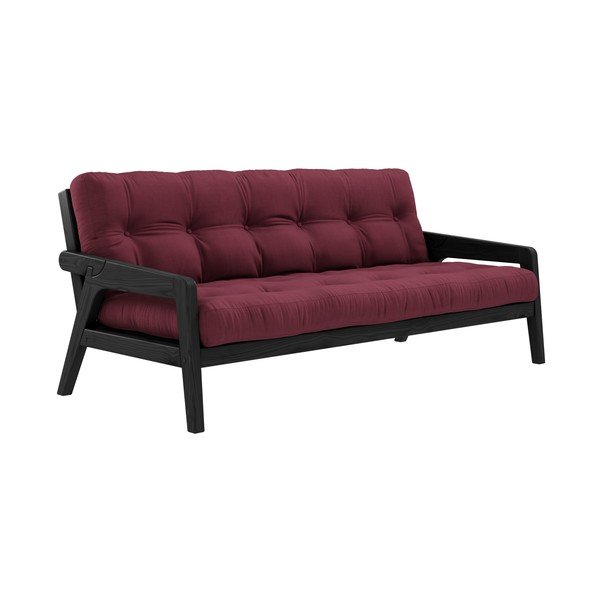 Čierna variabilní rozkladacia pohovka s futónom ve vínovočervenej farbe Karup Design Grab Black/Bordeaux-image-3