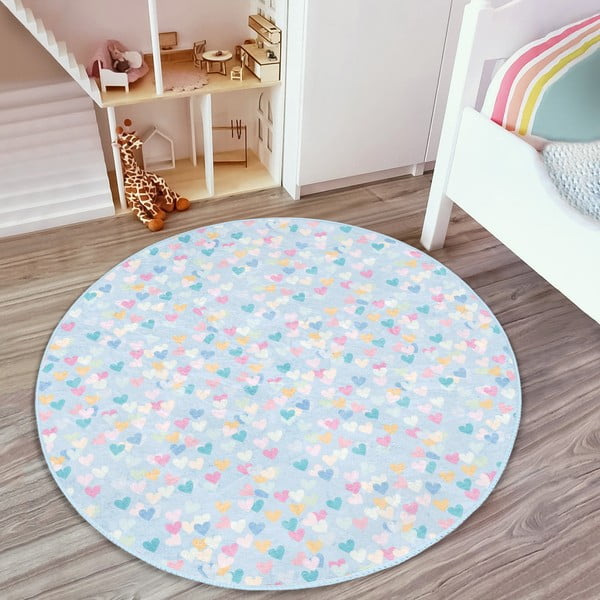 Svetlomodrý detský koberec ø 80 cm Comfort – Mila Home-image-2