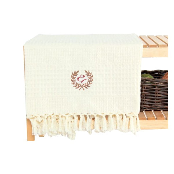 Krémovobiela bavlnená osuška Pestemal, 90 × 150 cm