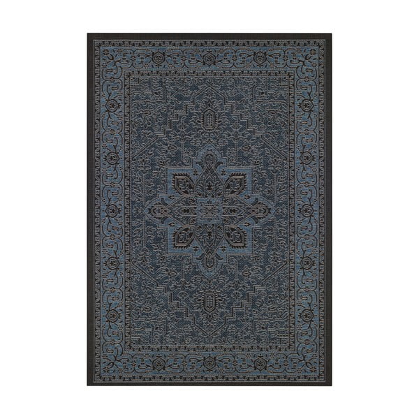 Čierno-modrý vonkajší koberec NORTHRUGS Anjara, 200 x 290 cm
