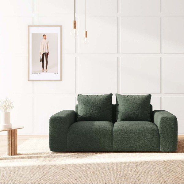 Zelená pohovka z textílie buklé 212 cm Monce – Rodier-image-1