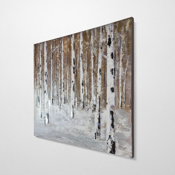 Ručne maľovaný obraz 70x70 cm Birch Wood – Wallity-image-4