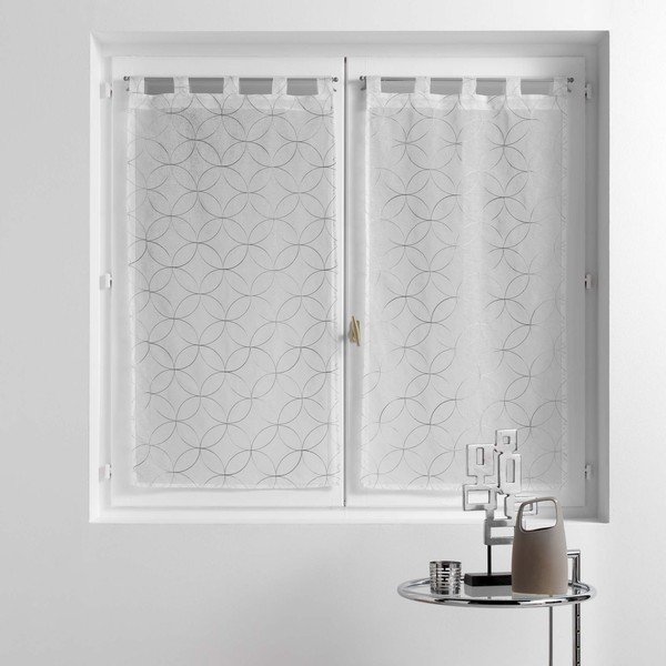 Bielo-sivé voálové záclony v súprave 2 ks 60x90 cm Olympia – douceur d'intérieur-image-2