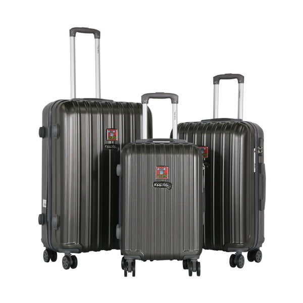 Sada 3 tmavosivých cestovných kufrov LULU CASTAGNETTE Edge