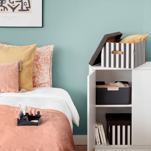 Kartónové úložné boxy v súprave 2 ks s vekom Stripes – Compactor-image-2