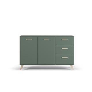 Zelená nízka komoda 140x86 cm Burren - Cosmopolitan Design