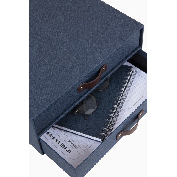 Tmavomodrý 2-poschodový organizér Bigso Box of Sweden Birger, 33 × 25,5 cm-image-3