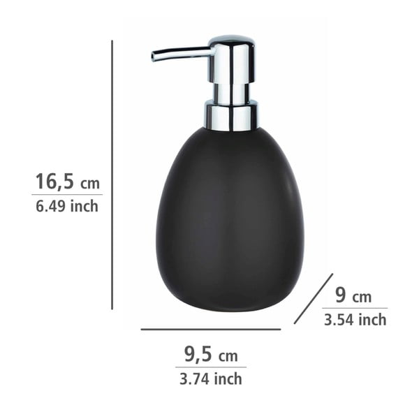 Matný čierny keramický dávkovač mydla Wenko Polaris-image-3