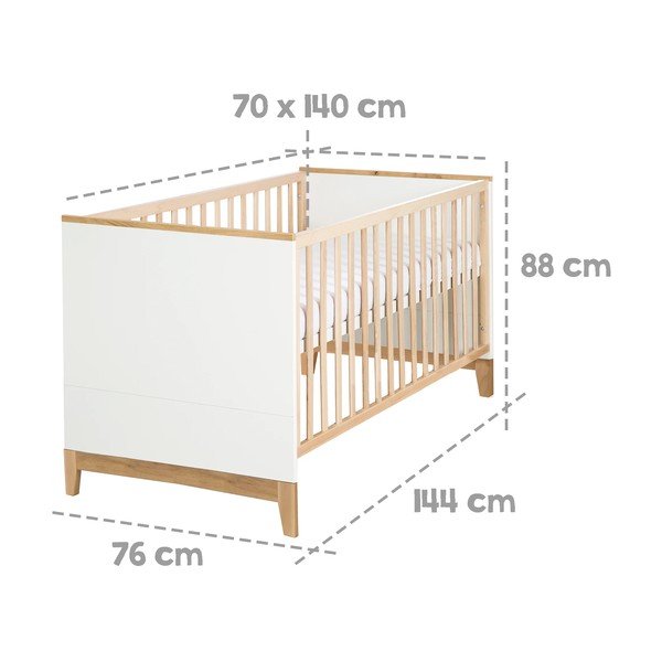 Postieľka z bukového dreva v bielo-prírodnej farbe 70x140 cm Finn – Roba-image-4