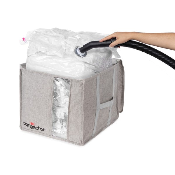Sivý kompresný úložný box Compactor Oxford, 125 l