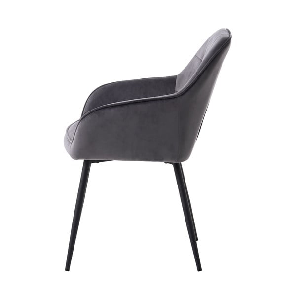 Sivé čalúnené jedálenské kreslá v súprave s podrúčkami 2 ks Nolan Square – Unique Furniture-image-2