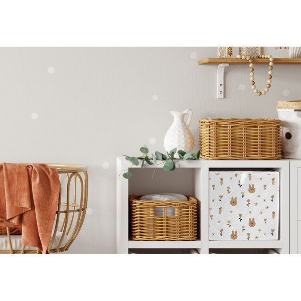 Biely látkový detský organizér na hračky 32x32x32 cm Sweet Bunnies – Butter Kings-image-1