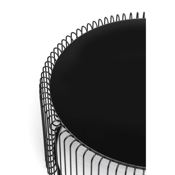 Sada 2 čiernych odkladacích stolíkov Kare Design Wire Big-image-4