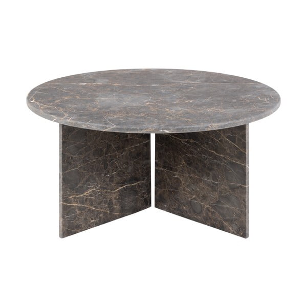 Sivý mramorový okrúhly konferenčný stolík ø 90 cm Vega – Actona-image-4