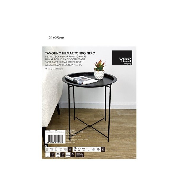 Kovový okrúhly odkladací stolík ø 47 cm Hilmar – Yes Everyday-image-3