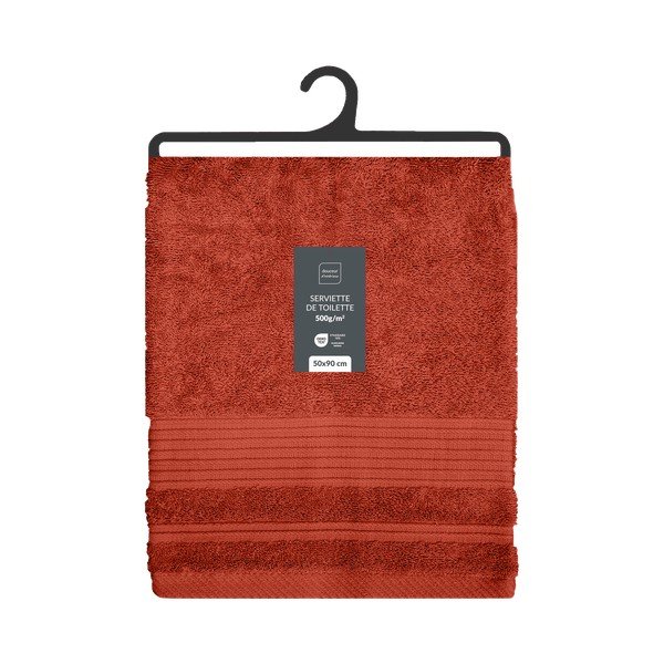 Froté bavlnený uterák v tehlovej farbe 50x90 cm Tendresse – douceur d'intérieur-image-4