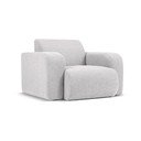 Svetlosivé kreslo z textílie bouclé Molino – Micadoni Home