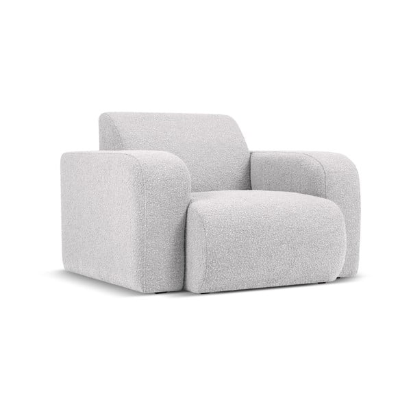 Svetlosivé kreslo z textílie bouclé Molino – Micadoni Home