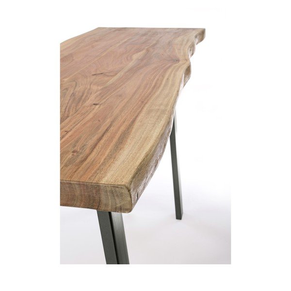 Čierny/v prírodnej farbe konzolový stolík s doskou z akácie 45x130 cm Aron – Bizzotto-image-4